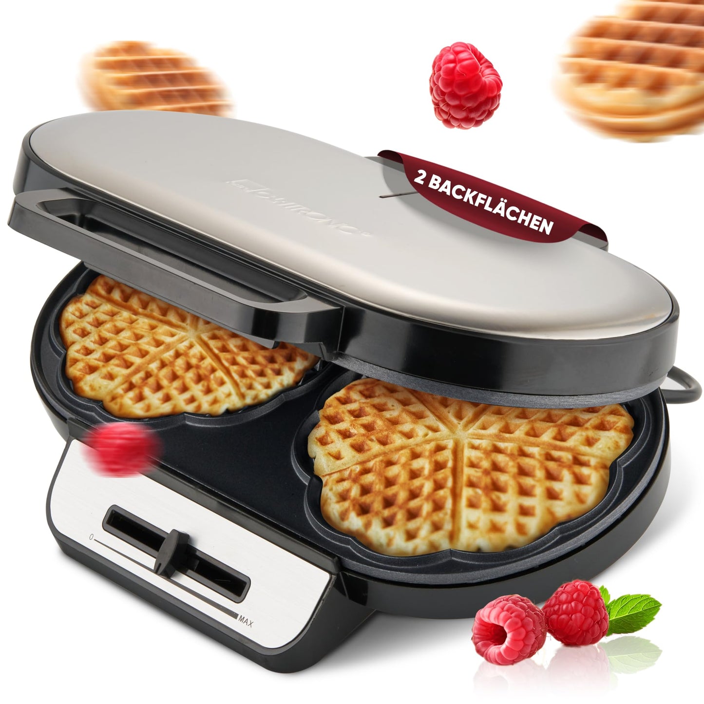 Waffle iron heart shape adjustable