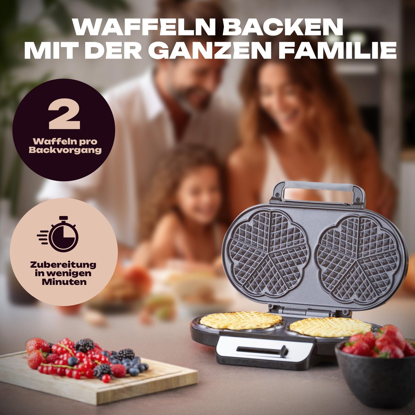 Waffle iron heart shape adjustable